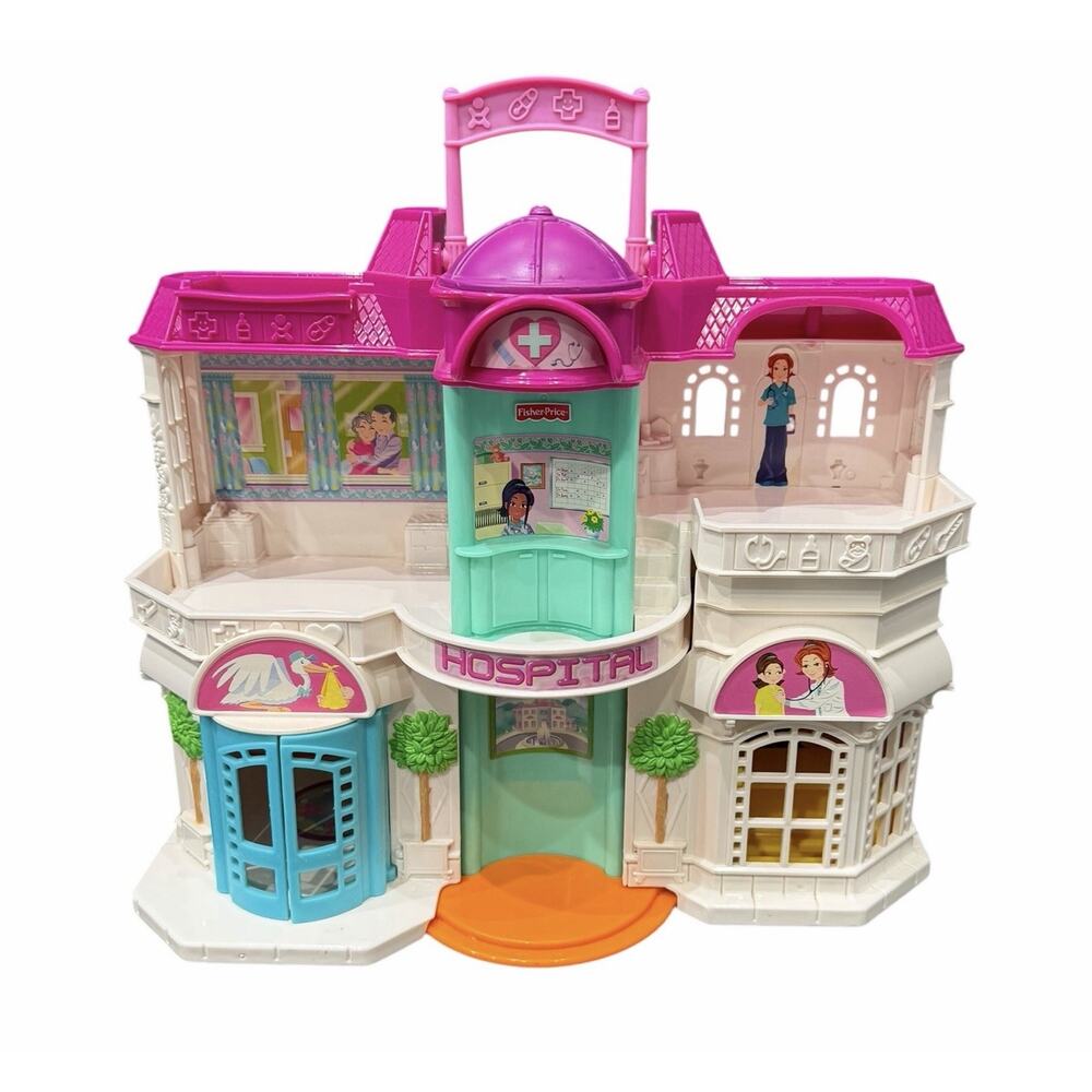 2003 Fisher Price Loving Family Sweet Streets Care Time Hospital Playset